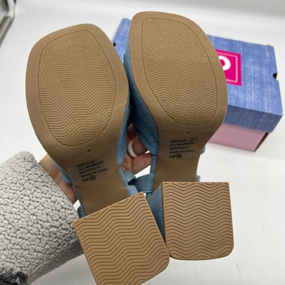 Pop Womens Giving Heeled Sandals Chambray Blue Size 6M - Picture 6 of 10